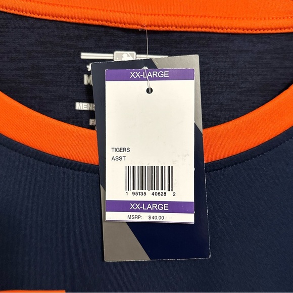 NWT BLUE DETROIT TIGERS 3/4 SLEEVE SHIRT XXL - Picture 4 of 6